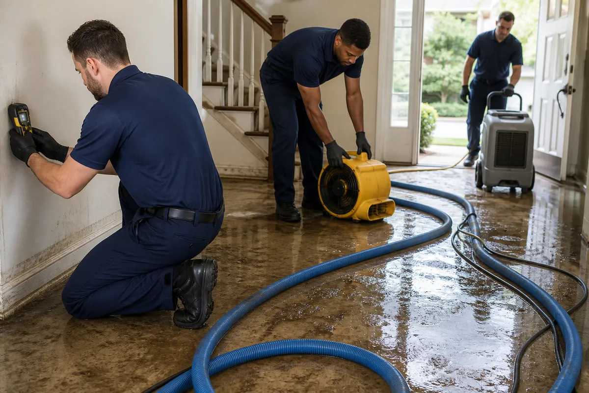 Restoration crew working in Orange County, CA